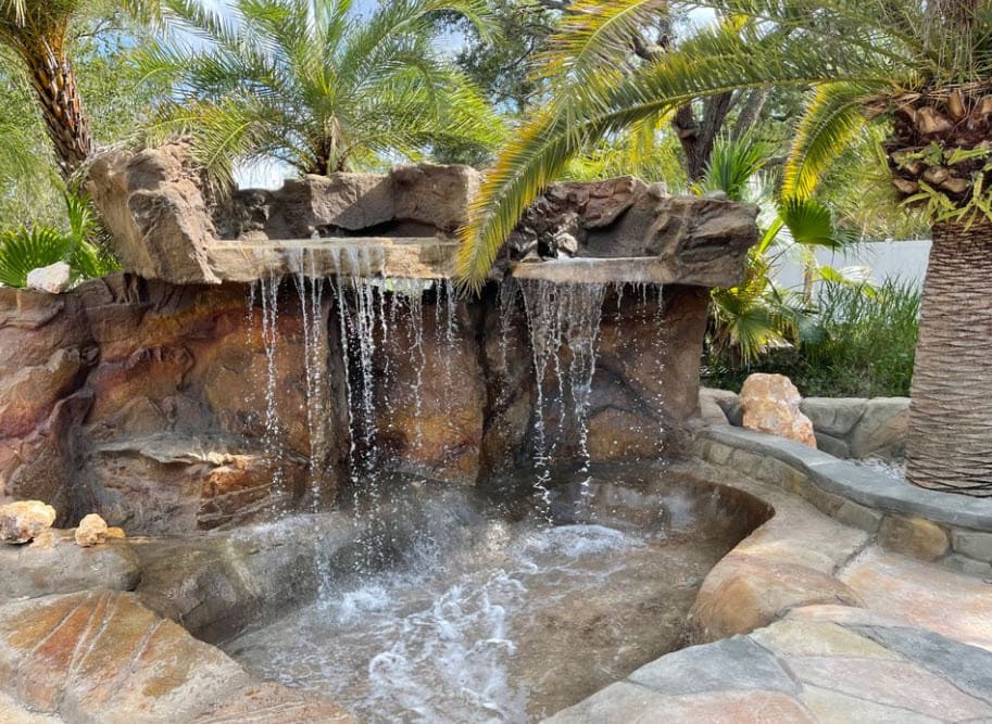 Premium artificial rock waterfall builder Fort Myers FL