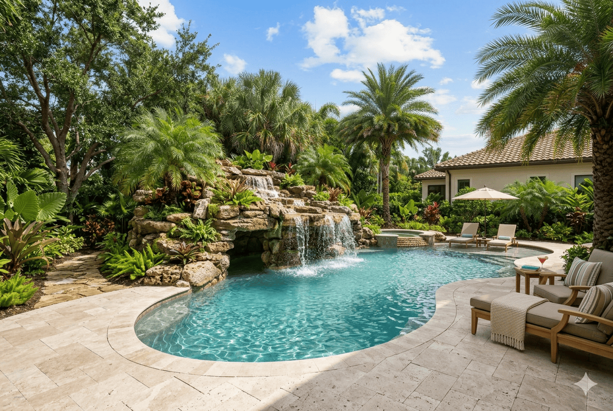 Best Pool Waterfall Ideas for Florida Backyards