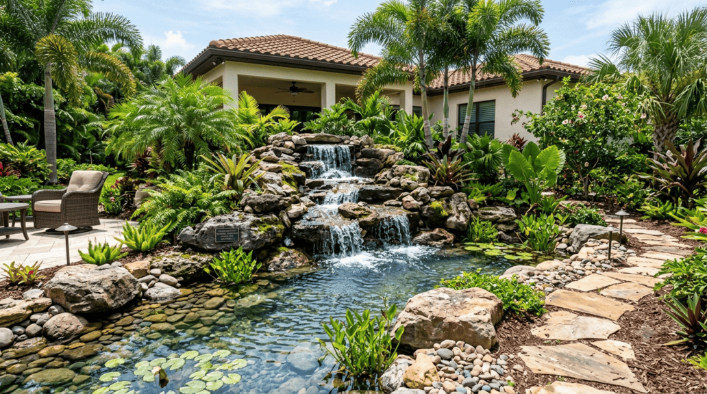 Custom Backyard Waterfall Installation Fort Myers FL