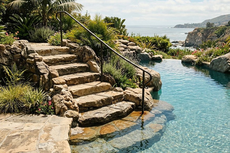 Custom Rock Pool Steps