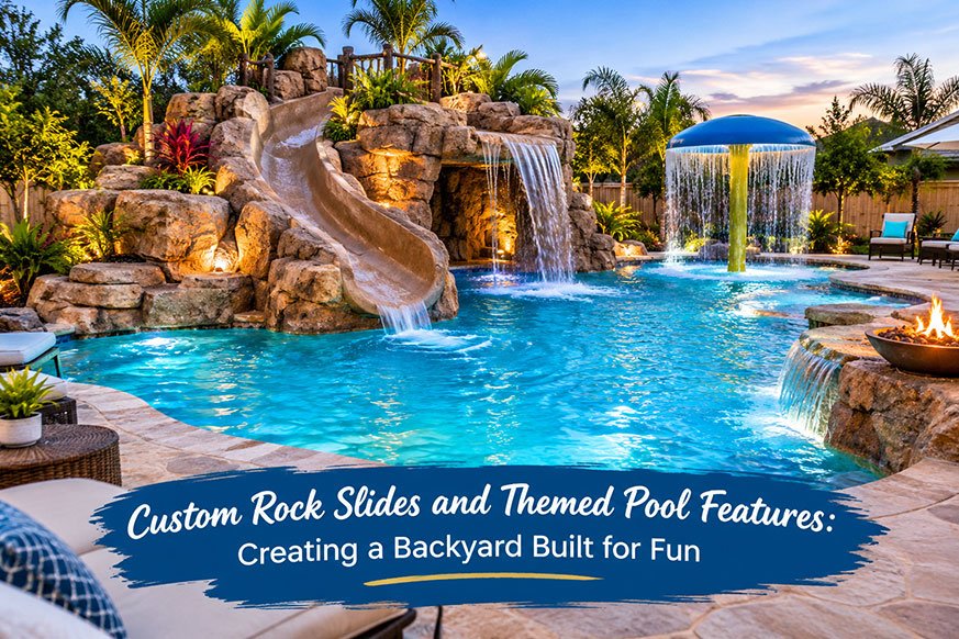 Custom Rock Slides and Themed Pool Features